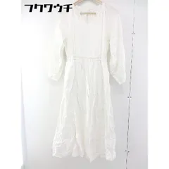 ◇ Ungrid アングリッド Vネック　ウエストゴム　 長袖 膝下丈 ワンピース サイズF ホワイト レディース  【中古】 【1106110013004】