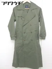 ◇ ◎ nano universe ナノ ユニバース ベルト付 長袖 トレンチ コート サイズ36 モスグリーン レディース  【中古】 【1106110012748】
