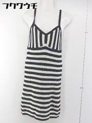 ◇ MURUA ムルーア ボーダー キャミソール ワンピース サイズ2(M) ブラック ホワイト系 レディース  【1106110014698】のサムネイル