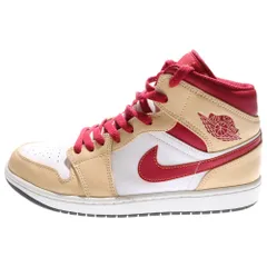 NIKE (ナイキ) AIR JORDAN 1 MID BEIGE CARDINAL RED 554724-201 エアジョーダン1 カーディナルレッド ミッドカットスニーカー ベージュ/レッド US10.5/28.5cm