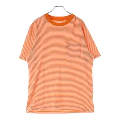 NOAH (ノア) フロントポケットロゴ ストライプクルーネック半袖Tシャツカットソー オレンジ 20-071-122-0040-1-0