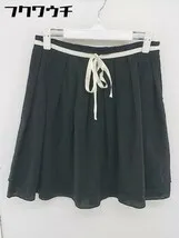 ◇ anatelier アナトリエ 装飾 リボン ミニ フレア スカート サイズ 38 ブラック アイボリー レディース  【1106150011992】