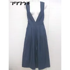 ◇ Factor= ノースリーブ　ウエストリボン　プランジングネック オールインワン ネイビー レディース  【中古】 【1106160002898】のサムネイル