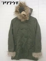 ■ ◎ Barbie バービー ラクーンファー付き ジップアップ 裏地ボア コート サイズM カーキ レディース 【1106160011227】