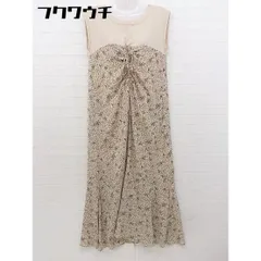 ◇ mystic 切替　花柄　レースアップ　ノースリーブ ロング ワンピース サイズF ベージュ　マルチ レディース  【中古】 【1106160010466】