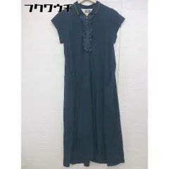 ◇ The Dress & Co. HIDEAKI SAKAGUCHI 半袖 膝下丈 ワンピース ネイビー レディース 【中古】 【1106160008531】