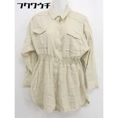 ◇ Oblekt オブレクト 長袖 ミニ シャツ ワンピース チュニック サイズF ベージュ レディース 【中古】 【1106220001144】