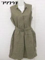 ◇ ◎ The Virgnia ザ ヴァージニア ベルト付 ノースリーブ ロング ワンピース サイズ900 カーキ レディース  【中古】 【1106210004810】
