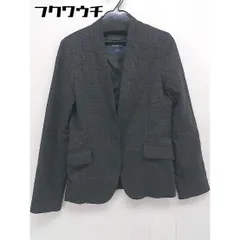 ◇ sophila ソフィラ チェック ノーカラー 長袖 ジャケット サイズ S ダークグレー ブラック レディース 【中古】 【1106220005449】