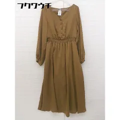 ◇ natural couture ナチュラルクチュール ウエストゴム 長袖 ロング ワンピース ブラウン レディース  【中古】 【1106230004746】