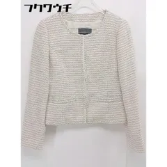◇ ESPRITMUR エスプリミュール ラメ糸 長袖 ノーカラー ジャケット サイズ7 ベージュ系 レディース  【中古】 【1106230012437】のサムネイル