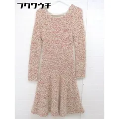 ◇ Bon mercerie ボン メルスリー anatelier アナトリエ 長袖 膝丈 ワンピース サイズ38 ベージュ系 レッド系 レディース  【中古】 【1106240014827】