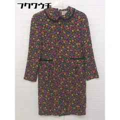 ◇ ◎ A.D.D.S.PER ANNDOLL アンドール 花柄 長袖 膝下丈 ワンピース サイズ42 ブラック系 マルチ レディース  【中古】 【1106240021771】