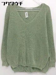 ◇ URBAN RESEARCH DOORS アーバン リサーチ ドアーズ Vネック 長袖 ニット セーター サイズO グリーン レディース  【1106280008411】