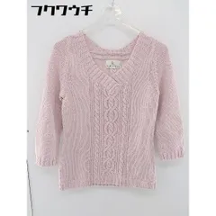 ◇ KUMIKYOKU 組曲 Vネック ラメ糸 長袖 ニット セーター サイズ2 ピンク レディース  【1106290001198】