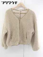 ■ natural couture ナチュラルクチュール ジップアップ ノーカラー ボア ジャケット サイズF ベージュ レディース  【中古】 【1106300010134】のサムネイル