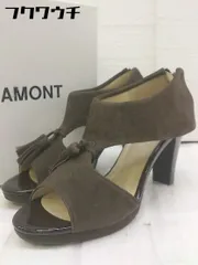 ◇ ◎ LAUTREAMONT ロートレアモン タッセル バックジップ ヒール サンダル サイズ38 ブラウン レディース  【1107010010551】