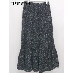 ◇ AMERICAN HOLIC 花柄 ロング ティアード スカート サイズF ブラック ホワイト イエロー系 レディース  【中古】 【1107050004466】