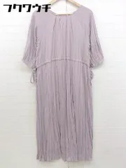 ◇ earth music&ecology サイドリボン 七分袖 膝下丈 ワンピース サイズ F パープル レディース  【中古】 【1107070003647】