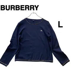 バーバリーロンドン　長袖Tシャツ　ノバチェック　ホースロゴ　ネイビー　サイズL