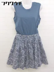 ◇ KATE SPADE SATURDAY 切替 ノースリーブ 膝丈 ワンピース サイズXS ブルー グレー系 ホワイト レディース  【中古】 【1107080006560】