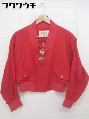 ◇ Private Label プライベートレーベル 刺繍 ショート丈 長袖 ブルゾン サイズ M レッド ゴールド レディース 【中古】 【1107080005013】
