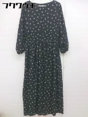 ◇ Simplicite シンプリシテェ 花柄 長袖 ロング ワンピース ブラック レディース  【中古】 【1107080003477】