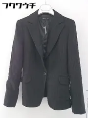 ◇ INDIVI インディヴィ ピンストライプ シングル1B 長袖 テーラード ジャケット サイズ38 ブラック レディース  【中古】 【1107080007666】