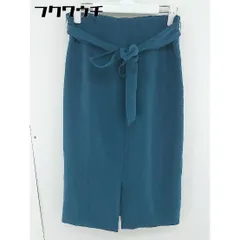 ◇ ◎ closet story UNITED ARROWS ウエストリボン付 膝下丈 タイト ナロー スカート サイズ38 ブルー系 レディース  【中古】 【1107090008103】