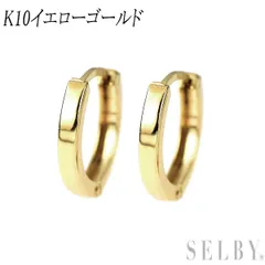 K10YG デザイン ピアス フープ