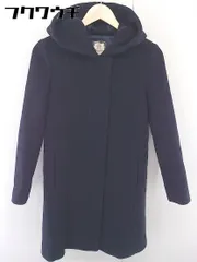 ■ NOLLEY'S ノーリーズ ジップアップ フード ウール コート サイズ38 ネイビー レディース  【中古】 【1107120014173】のサムネイル