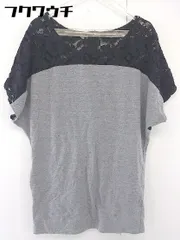 ◇ VICKY ビッキー レース 切替 半袖 ミニ ワンピース サイズ2 ブラック グレー系 レディース  【中古】 【1107130004416】