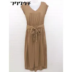 ◇ ◎ Andemiu アンデミュウ 半袖 ロング ワンピース サイズF ブラウン レディース  【中古】 【1107130007950】