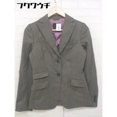 ◇ TOMORROWLAND シングル 2B　ストライプ 長袖 テーラードジャケット サイズ38 ベージュ　ブラック　マルチ レディース  【中古】 【1107130006793】