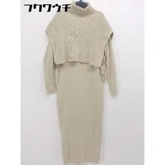 ■ apart by lowrys アパートバイローリーズ レイヤード ニット ワンピース ベスト 2点セット サイズM ベージュ レディース  【中古】 【1107150000054】