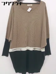 ◇ INTERPLANET WINGS インタープラネット 長袖 ミニ ニット ワンピース サイズ002 ブラウン系 ブラック レディース  【中古】 【1107150003086】のサムネイル