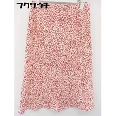 ◇ INED イネド 豹柄 レオパード 膝下丈 台形 スカート サイズ2 レッド系 レディース  【中古】 【1107190005989】のサムネイル