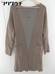 ■ ◎ NATURAL VINTAGE GOA リバーシブル 長袖 ニット カーディガン サイズF ブラウン グレー系 レディース  【中古】 【1107210000963】