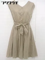 ◇ ◎ ROPE PICNIC ロペピクニック フレンチスリーブ 膝丈 シャツ ワンピース サイズ 38 ベージュ レディース  【中古】 【1107230004507】