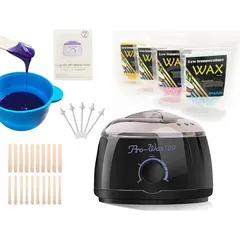 即納：ブラジリアンワックス 脱毛 Gugrida PRO-WAXバージョンアップ版 ワックスヒーターセット Gugrida日本語説明書が付いています ワックスウォーマー 脱毛機 脱毛セット (黒 ワックス4袋) 1