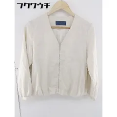 ◇ SHIPS シップス ノーカラー ジップアップ ジャケット ブルゾン サイズ38 ベージュ レディース  【中古】 【1107260015412】