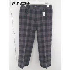 ◇ HUMAN WOMAN ヒューマンウーマン チェック センタープレス パンツ サイズM ネイビー ダークグレー系 レディース  【中古】 【1107260013104】