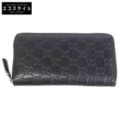 GUCCI グッチ 【美品】307987 CWC1R 1000 グッチシマ レザー ラウンドファスナー ロングウォレット