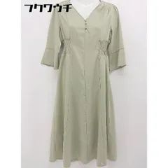 ◇ natural couture NICE CLAUP 長袖 ロング ワンピース サイズF グリーン系 レディース  【中古】 【1107290001423】