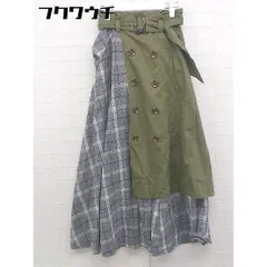 ◇ ◎ PAGEBOY ページボーイ ALICIA ウエストベルト付き ロング フレア スカート サイズF グレー系 カーキ系 レディース  【中古】 【1107290002543】のサムネイル