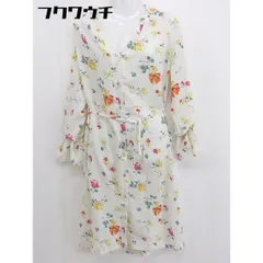 ◇ ◎ STUDIOUS ステュディオス 花柄 長袖 膝下丈 ワンピース サイズF アイボリー マルチ レディース  【中古】 【1107290002017】