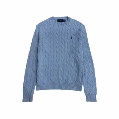 ポロ ラルフローレン アイス ブルー ケーブル ケーブル編み ニット m 実寸 100 l 程度