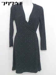 ◇ BANANA REPUBLIC 水玉 ウエストリボン 長袖 ミニ ワンピース サイズ S ブラック ホワイト レディース  【中古】 【1108050000397】