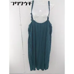 ◇ merlot メルロー ノースリーブ 膝下丈 キャミソールワンピース ブルー グリーン系 レディース  【中古】 【1108040002783】のサムネイル