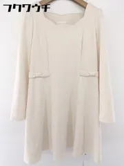 ◇ LODISPOTTO ロディスポット スカラップカラー リボン 長袖 ミニ ワンピース サイズ M ベージュ レディース  【中古】 【1108050007419】